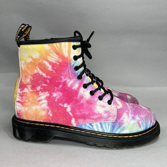 Dr. Martens Boots Women's Size 5 1460 Softy T Colorful Tie Dye Lace Up Combat - Picture 1 of 14
